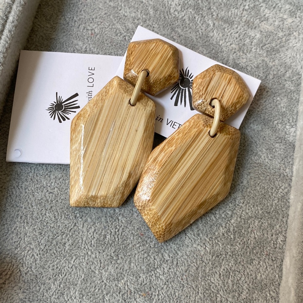 NWT Noonday Collection Stacked Bamboo Earrings
